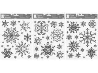dekorace okenní 20x30cm s glitry-silver