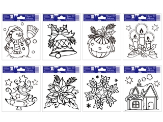 dekorace okenní 14x17cm Vánoce