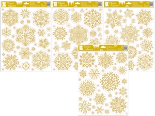 dekorace okenní 30x42cm s glitry 1110-gold