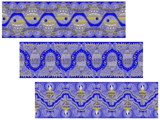 dekorace okenní 12,2x45cm glitry krajka