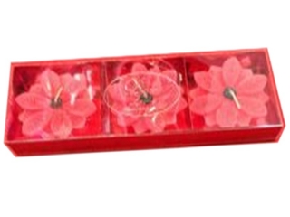 sada svíček 3ks vánoční růže 20x7x2,5cm