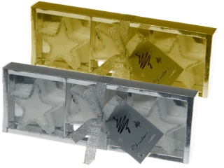 sada svíček hvězdy 3ks 19x7x2cm Vánoce