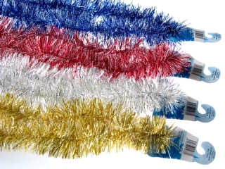 řetěz 7,5cmx2m 6 vrstev postříbř. Vánoce-červený